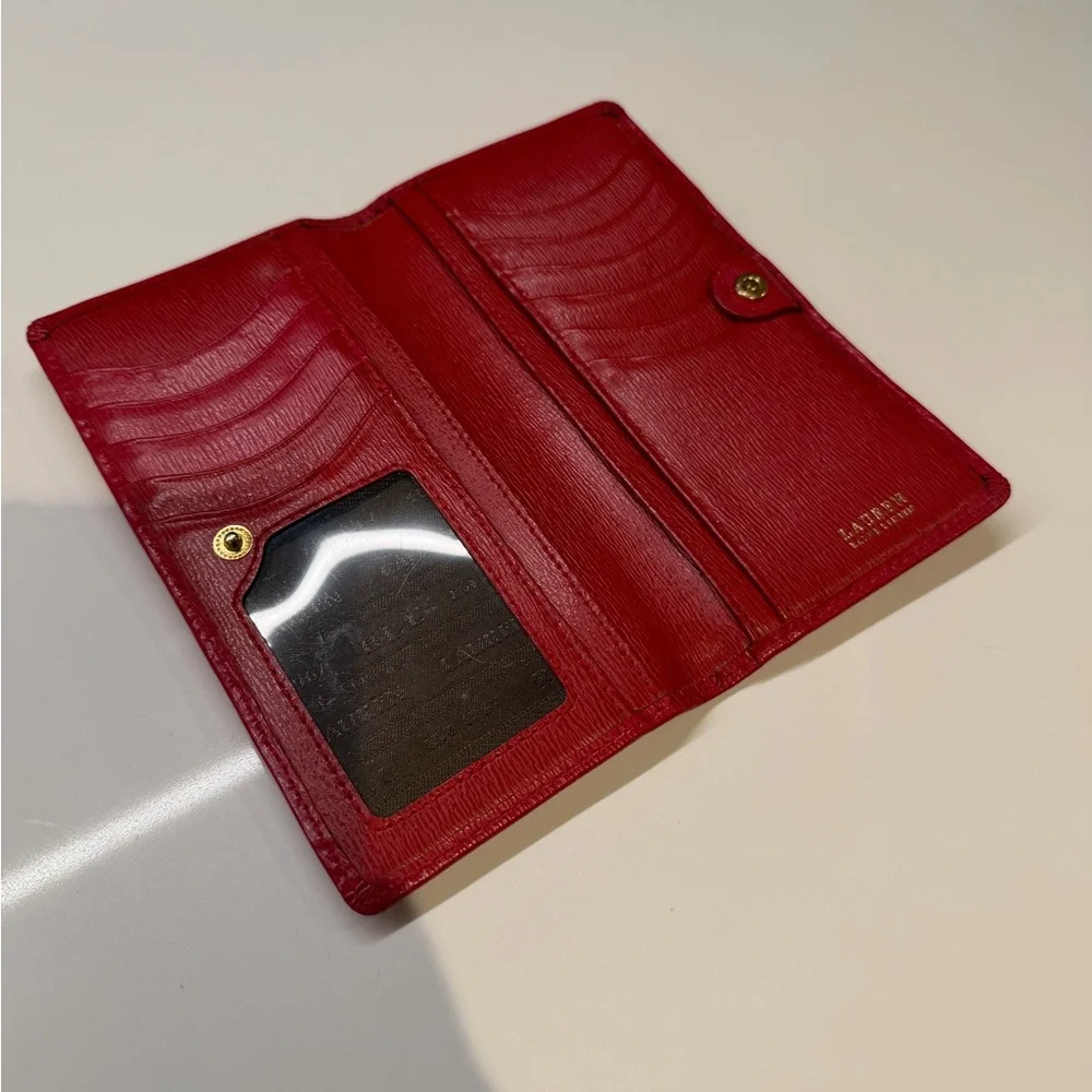 Lauren Ralph Lauren Boxed Crosshatch Leather Slim Snapped-Closure Wallet
